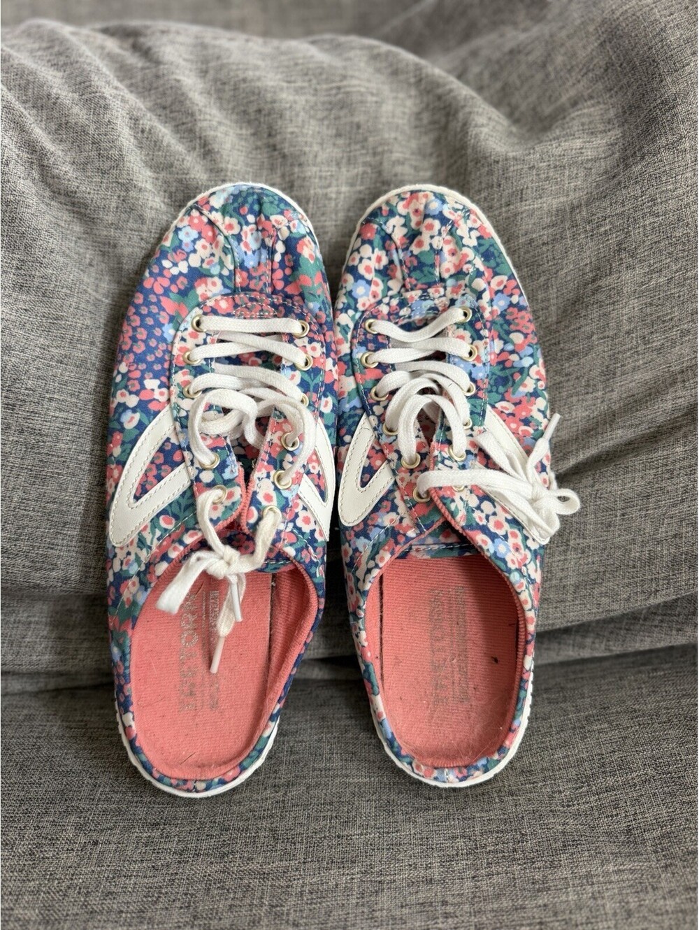 Tretorn Easy Nylite Floral Sneaker Mules Canvas Slip On Shoes Size 10 - Picture 5 of 11